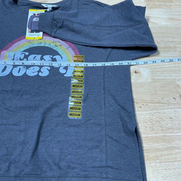 Wildfox NWT Easy Does It Sommers Sweatshirt Side Slits Drop Shoulder Size M - Picture 10 of 11